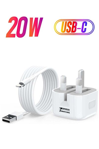 Shopi "Fast Charge Essential: Usb-C Power Adapter With Type-C To Lightning Cable 20W In White"