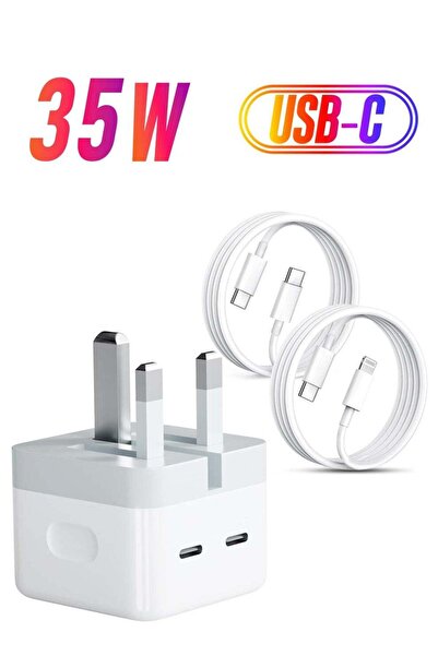 Shopi "35W Dual Usb-C Fast Charger Adapter With Usb-C To Lightning And Usb-C To Usb-C Cables -- Compatible