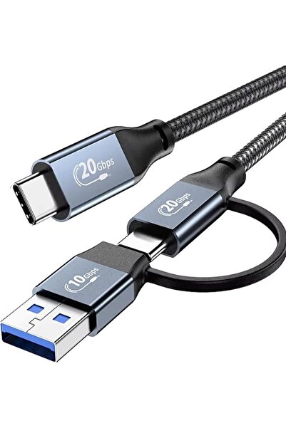 The Bros 2-In-1 20Gbps Usb 3.2 Gen 2X2 Cable | Usb-C To C + Usb-A Adapter| Fast Charging Pd 3.0 100W 20A 5V