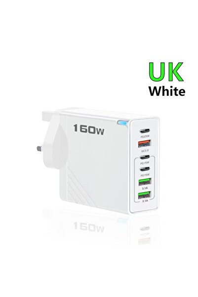 Choice Uk White 160W 6 Ports Fast Charger Usb Type C Quick Mobile Phone Charger Eu Us Uk Plug Charger Adapt