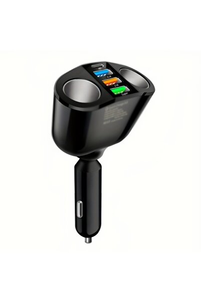 Choice Black 66W Usb Car Charger 4 Ports Type C Fast Charging Car Cigarette Lighter Power Adapter For Iphon