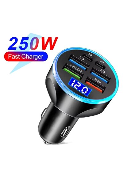 Choice 6 Port Car Charger 6 Ports Car Charger Fast Charging Pd Qc3.0 Usb C Car Phone Charger Type C Adapter